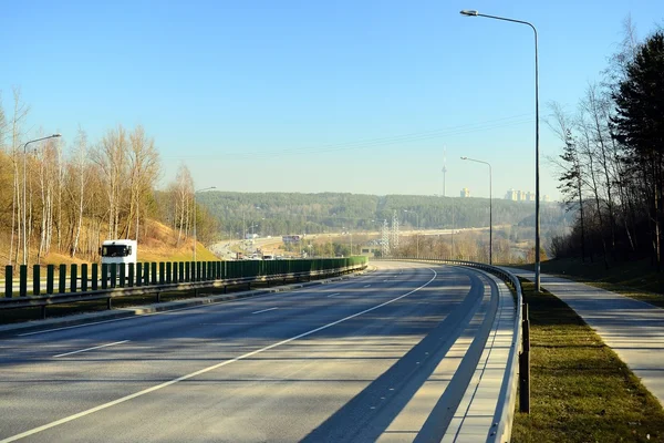 Autobahn von Vilnius nach Kaunas Stadt wird am häufigsten benutzt — Stockfoto