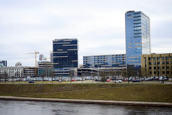 Vilnius city domy w centrum na 13 marca 2015 — Zdjęcie stockowe