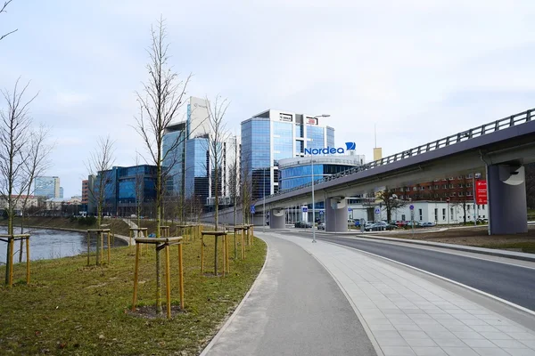 Vilnius city houses in centre on March 13, 2015 — Stock Photo, Image