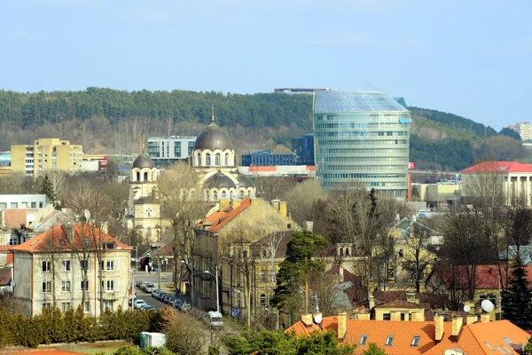 Vilna ciudad Zverynas distrito vista aérea de primavera —  Fotos de Stock