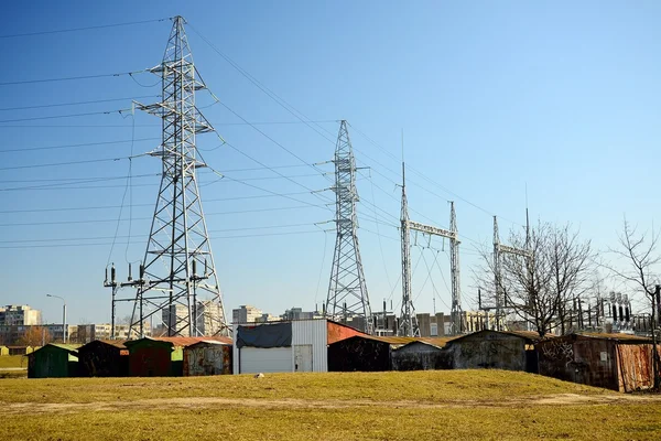 Plantas de energia elétrica em Vilnius cidade Justiniskes distrito — Fotografia de Stock