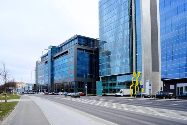 Vilnius city domy w centrum na 13 marca 2015 — Zdjęcie stockowe
