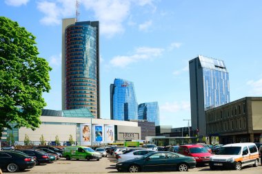 Vilnius şehir Konstitucijos sokak gökdelenler ile