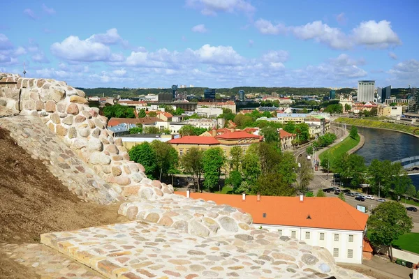 View to the Vilnius city from Gediminas castle hill — Stock Photo, Image