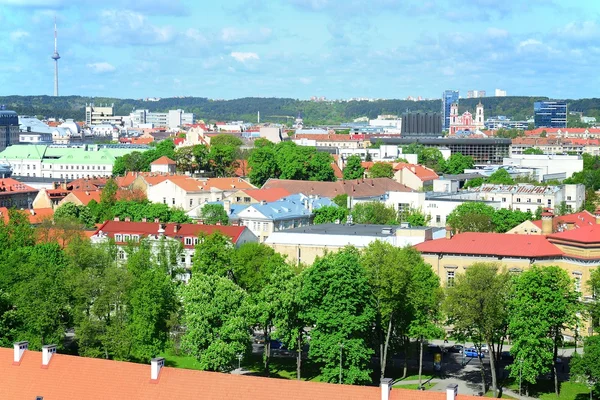 Şafak kaleden eski Vilnius görüntülemek — Stok fotoğraf