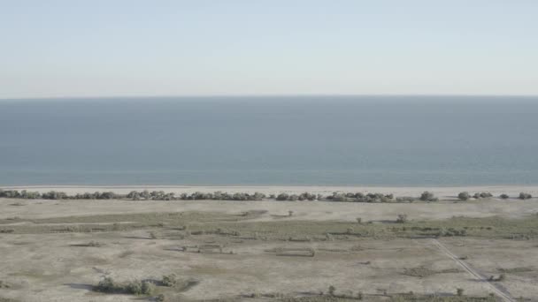 Повітряна Панорама Морського Раю Острові Джхарілхах Чорному Морі — стокове відео