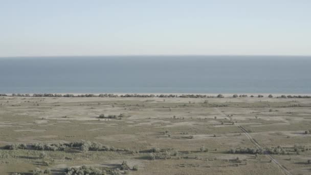 Panorama Aéreo Del Paraíso Marino Isla Dzharylhach Mar Negro — Vídeos de Stock