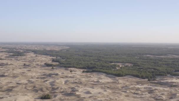 Gün Batımında Çöl Oleshky Sands Ile Çölün Üzerinden Uçmak Ukrayna — Stok video