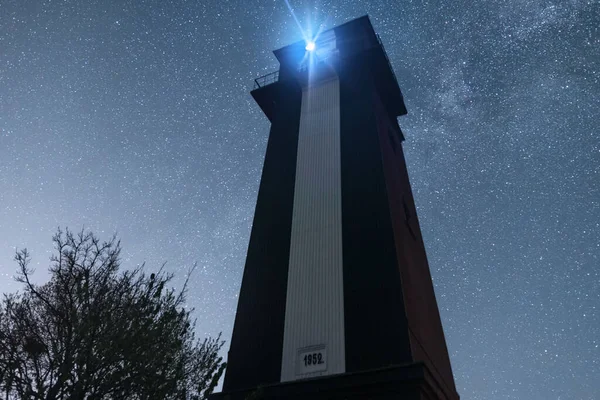 Oblast Cherson Ukraine Europe 2021 Chablovsky Leuchtturm Und Sternenklare Nacht — Stockfoto