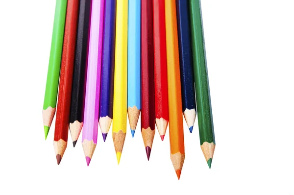 Colour pencils isolated on white background — Stock Photo, Image