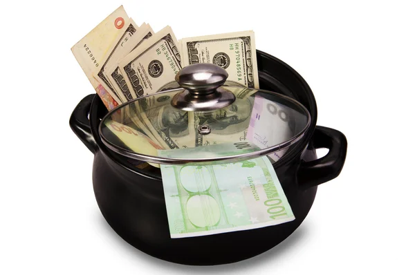 Money in a pot. Concept — Stock Photo, Image