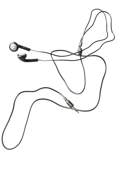 Portable audio earphones isolated on a white background Stock Image