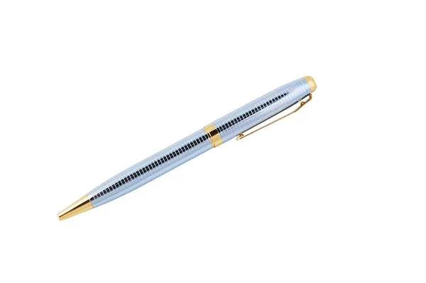白い背景で隔離された銀のペン — ストック写真