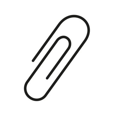 Ataç simgesi. Ofis kâğıdı atacı siyah renkte. Okul malzemeleri. Kırtasiye malzemesi. Vektör İllüstrasyonu beyaza izole edildi.