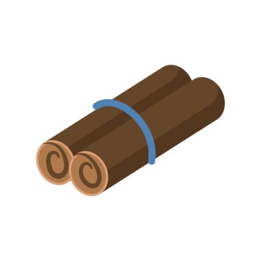 Tarçın çubuğu ikonu. İki tane Tarçın çubuğu. Vektör çizimi. Düz tasarım