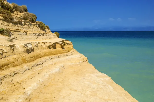 Pitoresk kanal D'Amour Sidari Corfu Yunanistan Yunan Adası, üzerinde göster — Stok fotoğraf