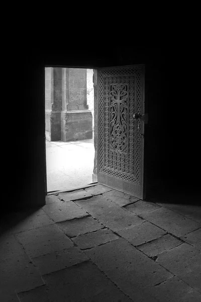 Khor Virap monasterio cerca del Monte Ararat, detalle de la puerta, Armenia —  Fotos de Stock