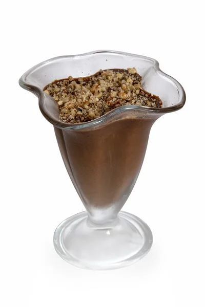 Gelato al cioccolato in un bicchiere — Foto Stock