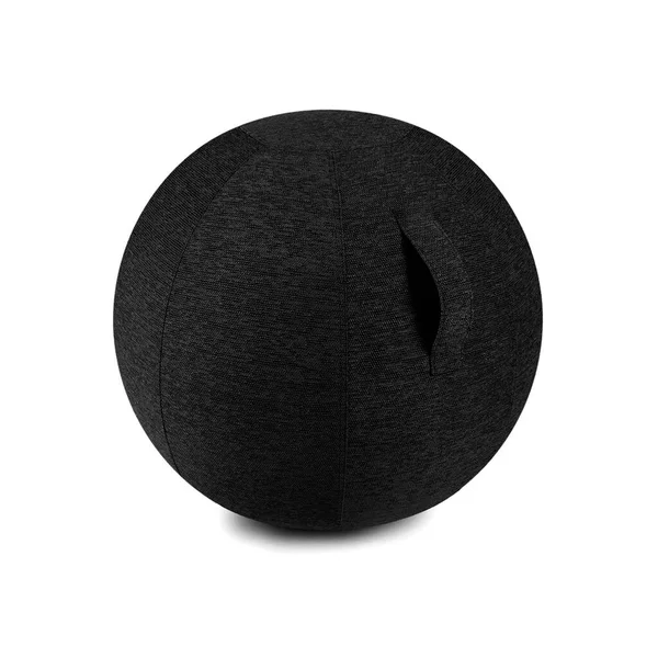 Ткань Черный Фитнес Мяч Изолирован Белом Фоне Спортивное Оборудование — стоковое фото