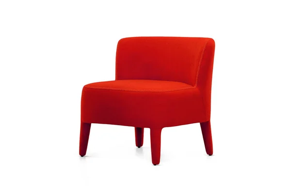 Klassischer Niedriger Sessel Art Déco Stil Rotem Samt Isoliert Auf — Stockfoto