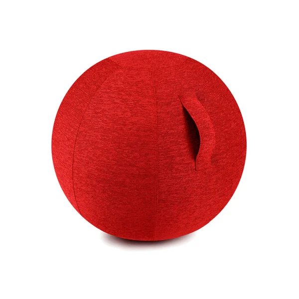 Ткань Красный Фитнес Мяч Изолирован Белом Фоне Спортивное Оборудование — стоковое фото