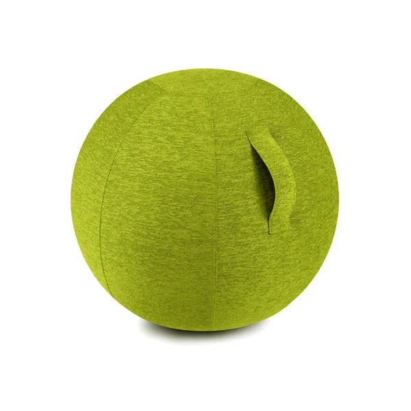 Ткань Лайм Зеленый Фитнес Мяч Изолирован Белом Фоне Спортивное Оборудование — стоковое фото