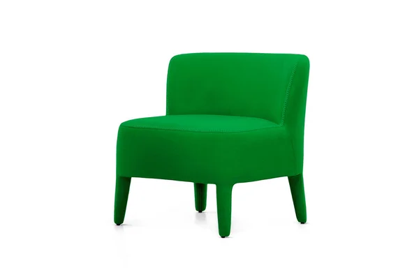 Classic Low Armchair Art Deco Style Πράσινο Βελούδο Που Απομονώνεται — Φωτογραφία Αρχείου