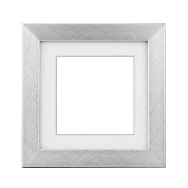 Square Pearl White Blank Picture Frame Passe Partout Photographs Isolated — Stock Photo, Image