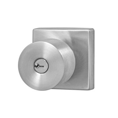 Alüminyum kare kapı kolu. Kapı eşikleri için çelik mobilyalar fırçaladım. Gri mat metal dekoratif element kesme yolu ile beyaz arka planda izole. Mobilya serisi