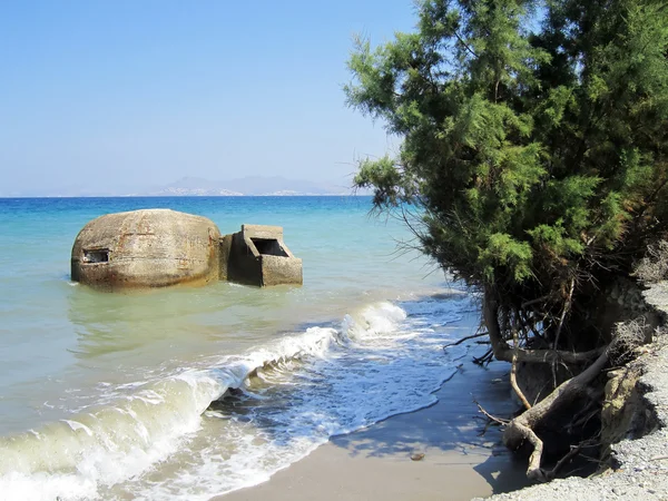 Antigo bunker defensivo perto de Tigaki, Kos, Grécia — Fotografia de Stock