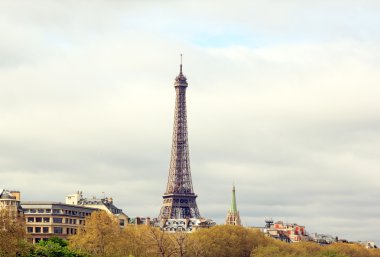 Eyfel Kulesi Alexandre III Köprüsü'nden (Paris Fransa)