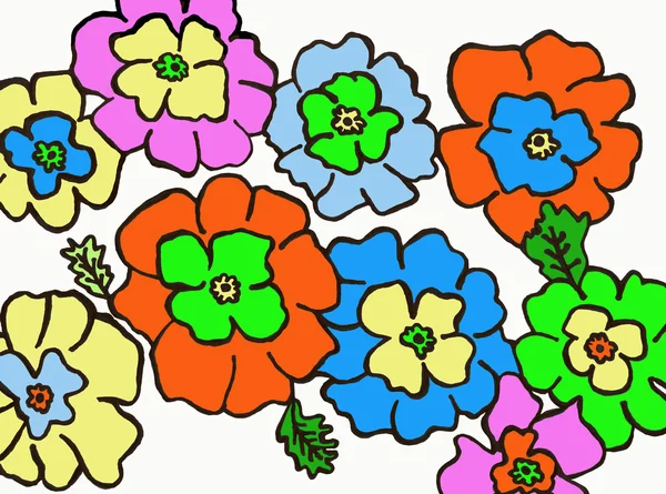 Fiori colorati della primavera, una primavera fa di fiori multicolori — Foto Stock