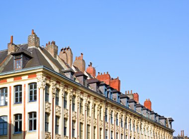 Bacalar çatıda, Lille (Nord, Fransa). Şömineler hizalama, Lille Fransa