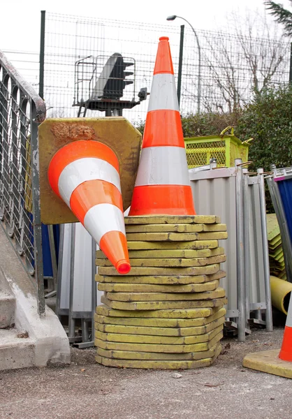 Cones stacked yards. — Stock Photo, Image