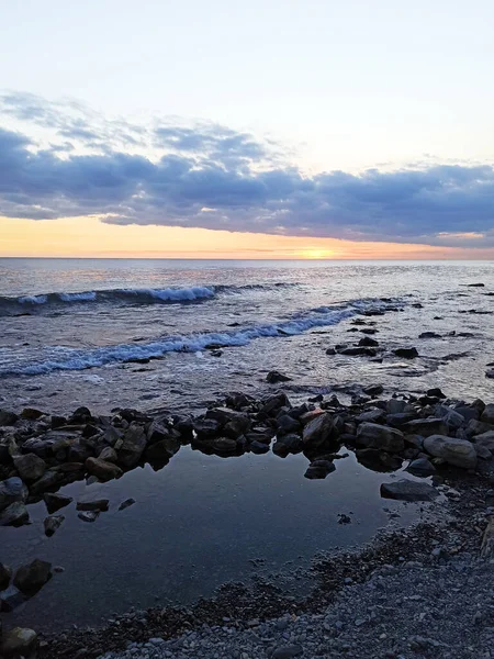日没時にビーチで貝を貝 — ストック写真