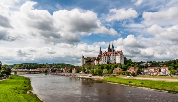 Castelo de Meissen e panorama do rio Elba — Fotografia de Stock