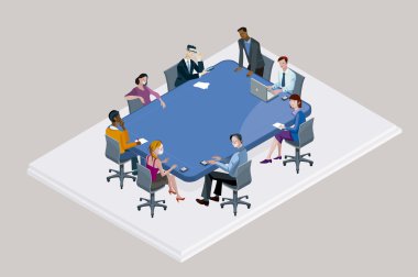 Ofis toplantı civarı bir konferans masası