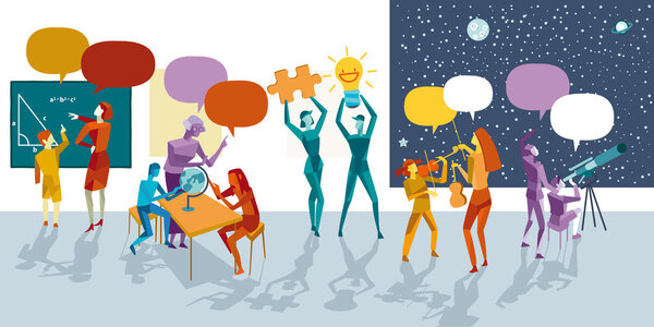 Teachers and Students at School