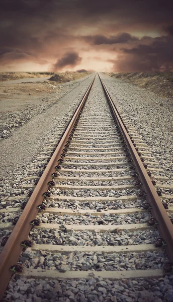 Railway track with vintage look — Stock Photo, Image