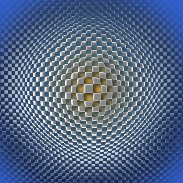 Illusion Blue Checker Metallic Pattern — Stock Photo, Image