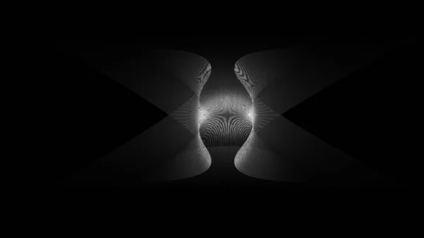 Abstract Shape Black White Interference Effect Rendering — Stock Photo, Image