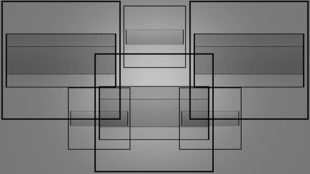 Abstrato Fundo Monocromático Sem Costura Com Formas Quadráticas Que Movem — Vídeo de Stock