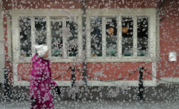 Woman with ice crystals — Stock Photo, Image