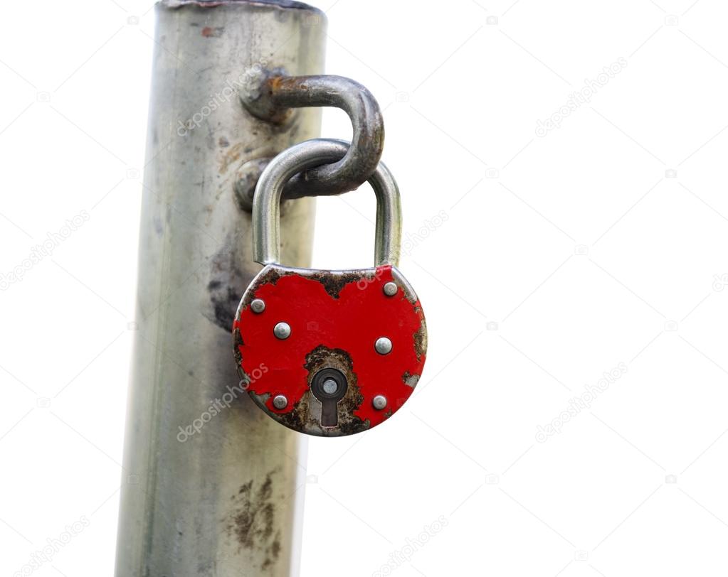 Old Red padlock