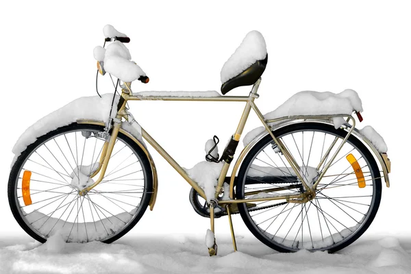 Bicycle covered in snow — Stock Photo, Image