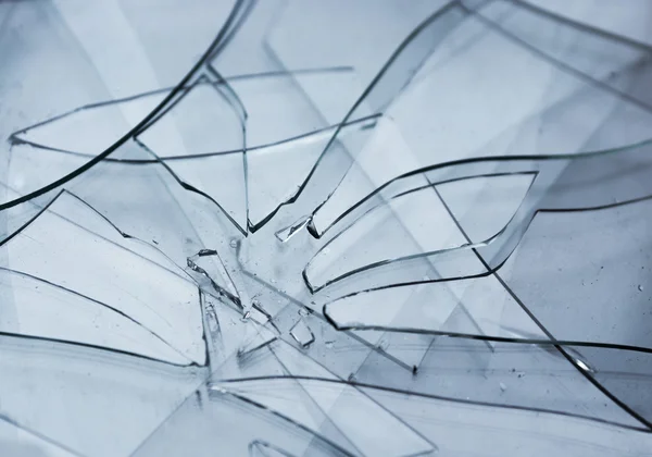 Heap of shattered transparent glass — Stock Photo, Image