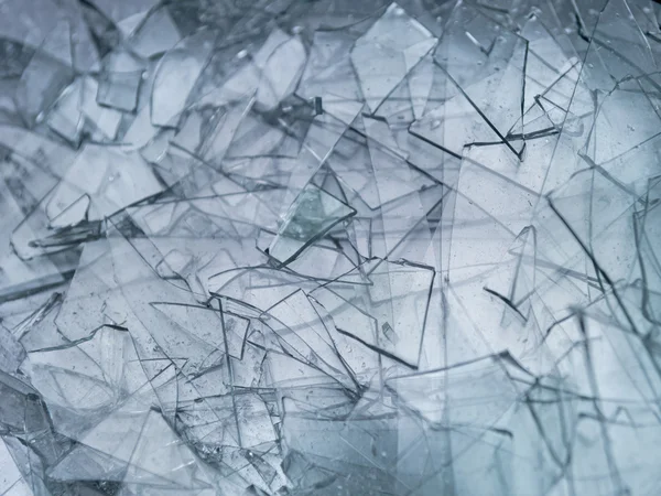 Heap of shattered transparent glass — Stock Photo, Image