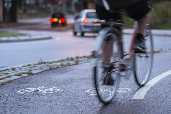 Cyclist in blurred motion — Stock Photo, Image