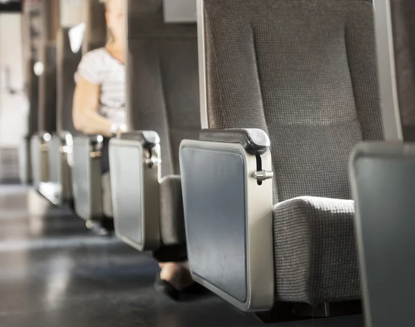 Fila di sedili in treno — Foto Stock