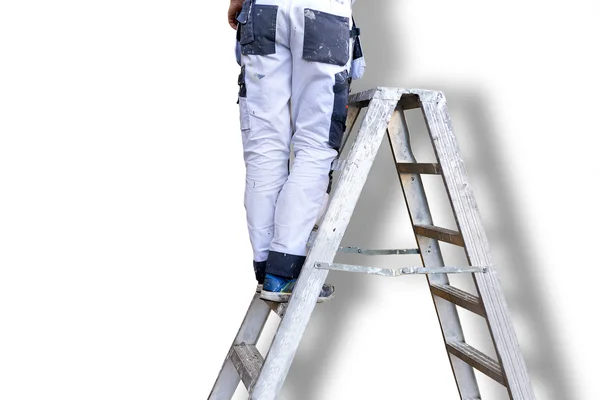 Man on stepladders — Stock Photo, Image